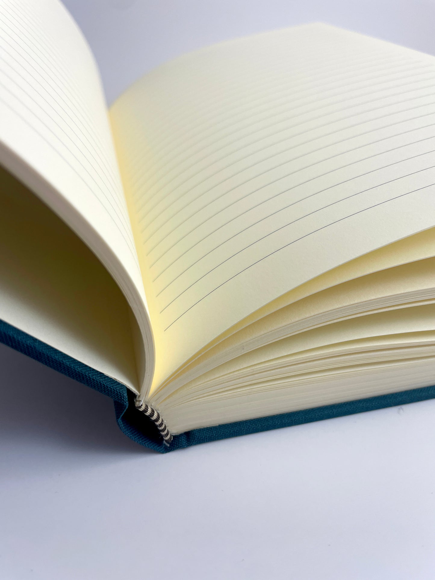 Journal, Ocean Blue Linen, Green Marbled Paper